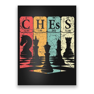 Chess Periodic Table Elements Nerd Chess Player Vintage Poster