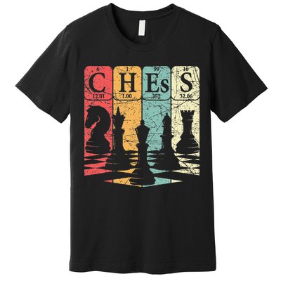 Chess Periodic Table Elements Nerd Chess Player Vintage Premium T-Shirt