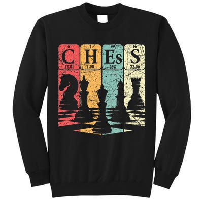 Chess Periodic Table Elements Nerd Chess Player Vintage Tall Sweatshirt