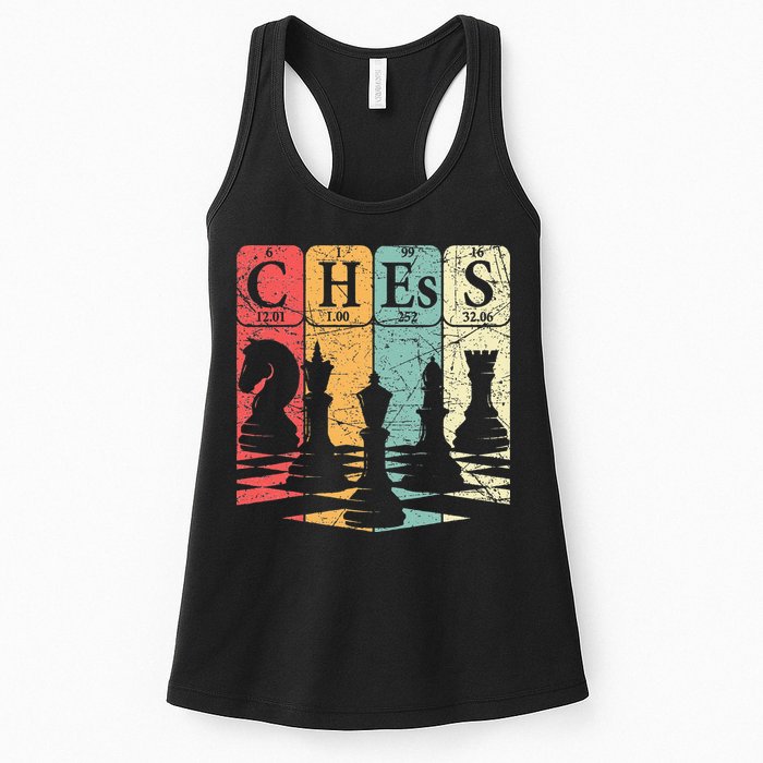 Chess Periodic Table Elements Nerd Chess Player Vintage Womens Tank Top