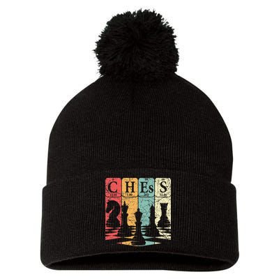 Chess Periodic Table Elements Nerd Chess Player Vintage Pom Pom 12in Knit Beanie