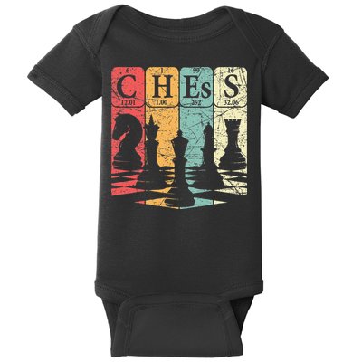 Chess Periodic Table Elements Nerd Chess Player Vintage Baby Bodysuit
