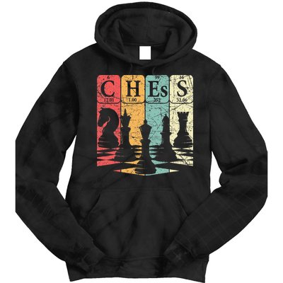 Chess Periodic Table Elements Nerd Chess Player Vintage Tie Dye Hoodie
