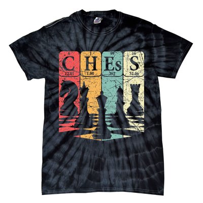 Chess Periodic Table Elements Nerd Chess Player Vintage Tie-Dye T-Shirt