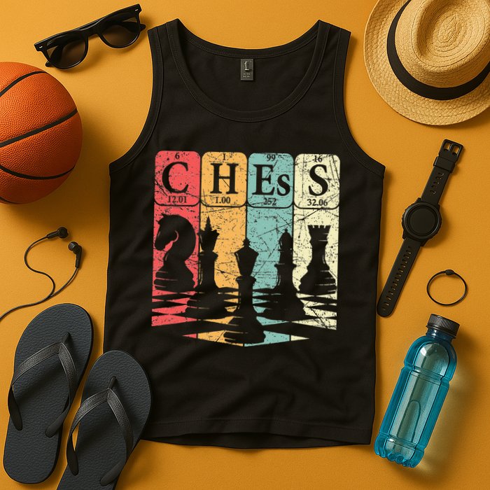 Chess Periodic Table Elements Nerd Chess Player Vintage Tank Top