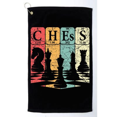 Chess Periodic Table Elements Nerd Chess Player Vintage Golf Towel