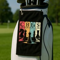 Chess Periodic Table Elements Nerd Chess Player Vintage Golf Towel