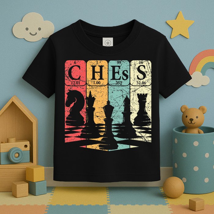 Chess Periodic Table Elements Nerd Chess Player Vintage Toddler T-Shirt
