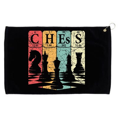 Chess Periodic Table Elements Nerd Chess Player Vintage Grommeted Golf Towel