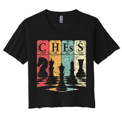 Chess Periodic Table Elements Nerd Chess Player Vintage Crop Top