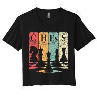 Chess Periodic Table Elements Nerd Chess Player Vintage Crop Top