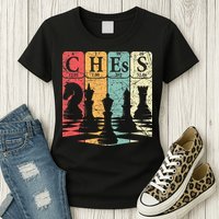 Chess Periodic Table Elements Nerd Chess Player Vintage Womens T-Shirt