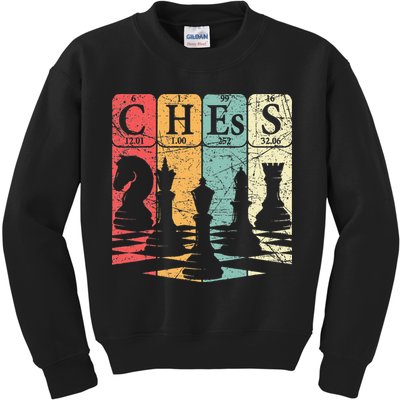 Chess Periodic Table Elements Nerd Chess Player Vintage Kids Sweatshirt