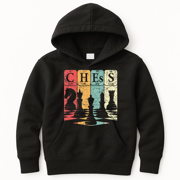Chess Periodic Table Elements Nerd Chess Player Vintage Kids Hoodie