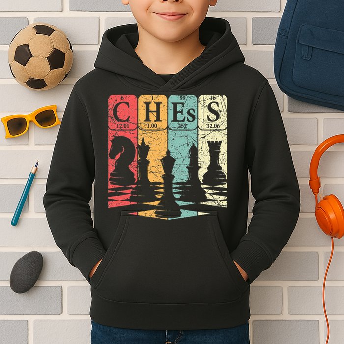 Chess Periodic Table Elements Nerd Chess Player Vintage Kids Hoodie
