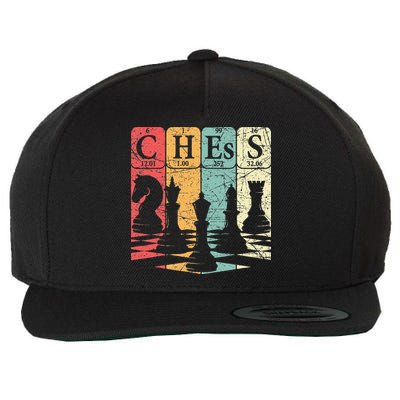 Chess Periodic Table Elements Nerd Chess Player Vintage Wool Snapback Cap