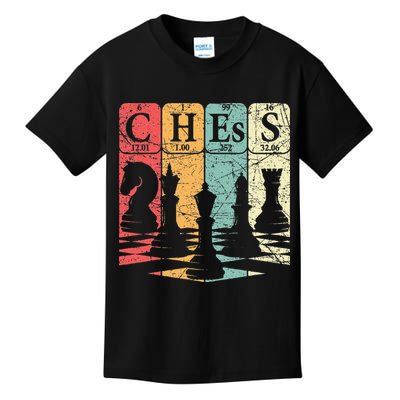 Chess Periodic Table Elements Nerd Chess Player Vintage Kids T-Shirt