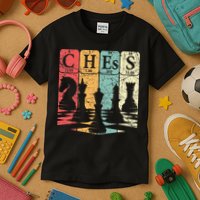 Chess Periodic Table Elements Nerd Chess Player Vintage Kids T-Shirt