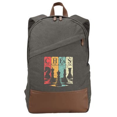 Chess Periodic Table Elements Nerd Chess Player Vintage Cotton Canvas Backpack