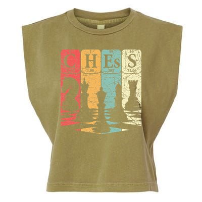 Chess Periodic Table Elements Nerd Chess Player Vintage Garment-Dyed Women's Muscle Tee