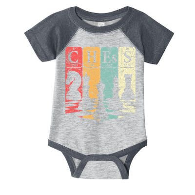 Chess Periodic Table Elements Nerd Chess Player Vintage Infant Baby Jersey Bodysuit