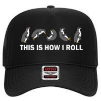 Cute Penguin This Is How I Roll High Crown Mesh Back Trucker Hat