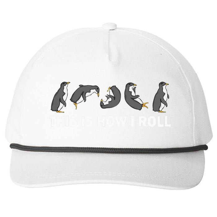 Cute Penguin This Is How I Roll Snapback Five-Panel Rope Hat