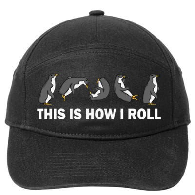 Cute Penguin This Is How I Roll 7-Panel Snapback Hat