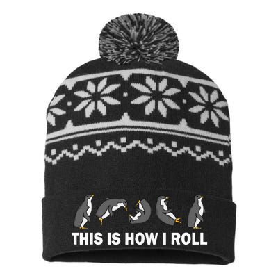 Cute Penguin This Is How I Roll USA-Made Snowflake Beanie