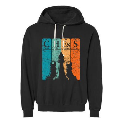 Chess Periodic Table Elements Nerd Chess Player Vintage Garment-Dyed Fleece Hoodie