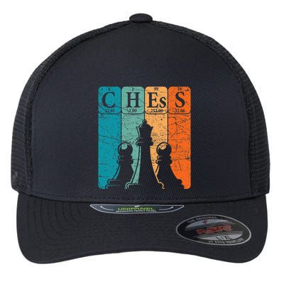 Chess Periodic Table Elements Nerd Chess Player Vintage Flexfit Unipanel Trucker Cap