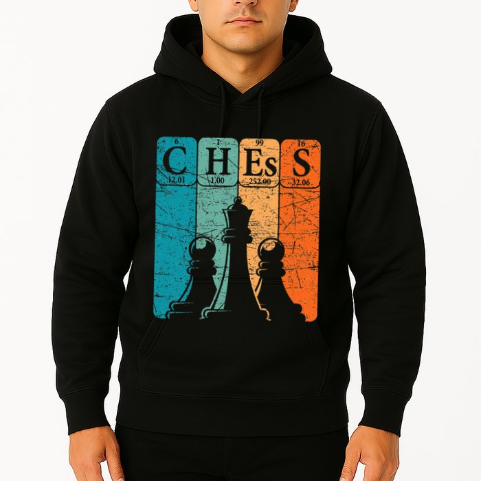 Chess Periodic Table Elements Nerd Chess Player Vintage Hoodie