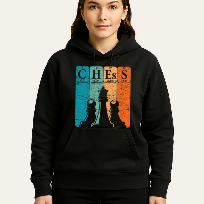Chess Periodic Table Elements Nerd Chess Player Vintage Hoodie
