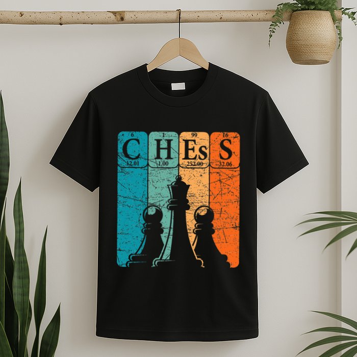 Chess Periodic Table Elements Nerd Chess Player Vintage T-Shirt