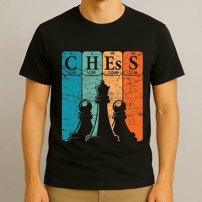 Chess Periodic Table Elements Nerd Chess Player Vintage T-Shirt