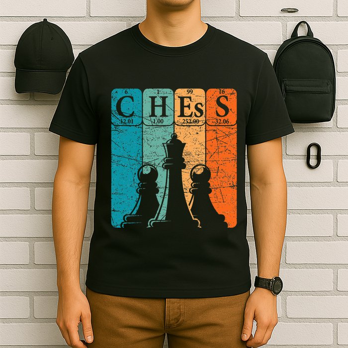Chess Periodic Table Elements Nerd Chess Player Vintage T-Shirt