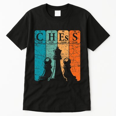 Chess Periodic Table Elements Nerd Chess Player Vintage Tall T-Shirt