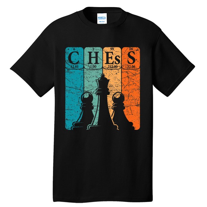 Chess Periodic Table Elements Nerd Chess Player Vintage Tall T-Shirt