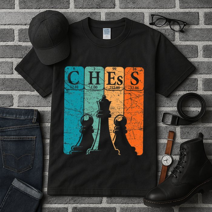 Chess Periodic Table Elements Nerd Chess Player Vintage Tall T-Shirt