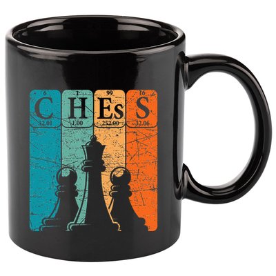 Chess Periodic Table Elements Nerd Chess Player Vintage 11oz C Handle Ceramic Mug