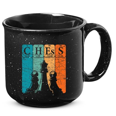 Chess Periodic Table Elements Nerd Chess Player Vintage 15oz Campfire Ceramic Mug