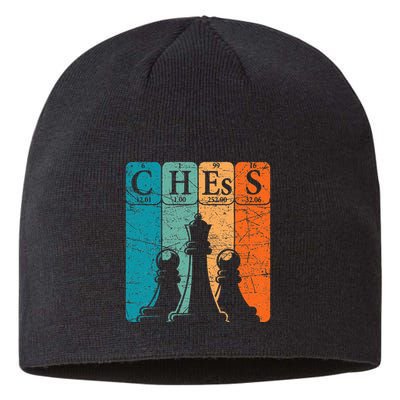 Chess Periodic Table Elements Nerd Chess Player Vintage Sustainable Beanie