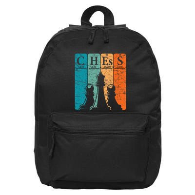 Chess Periodic Table Elements Nerd Chess Player Vintage 16 in Basic Backpack