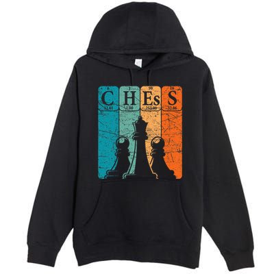 Chess Periodic Table Elements Nerd Chess Player Vintage Premium Pullover Hoodie