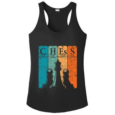 Chess Periodic Table Elements Nerd Chess Player Vintage Ladies PosiCharge Competitor Racerback Tank