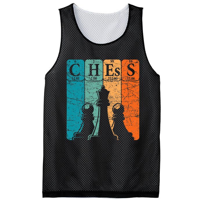 Chess Periodic Table Elements Nerd Chess Player Vintage Mesh Reversible Basketball Jersey Tank