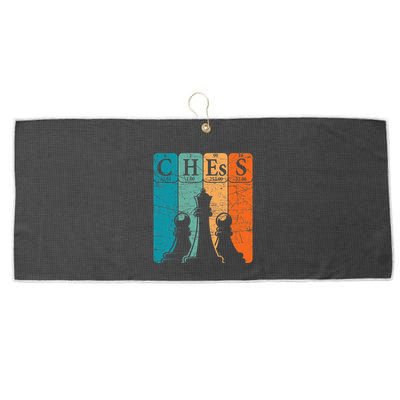 Chess Periodic Table Elements Nerd Chess Player Vintage Large Microfiber Waffle Golf Towel