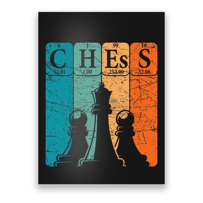 Chess Periodic Table Elements Nerd Chess Player Vintage Poster