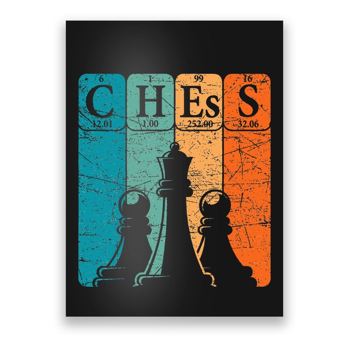 Chess Periodic Table Elements Nerd Chess Player Vintage Poster