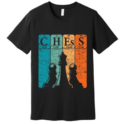 Chess Periodic Table Elements Nerd Chess Player Vintage Premium T-Shirt